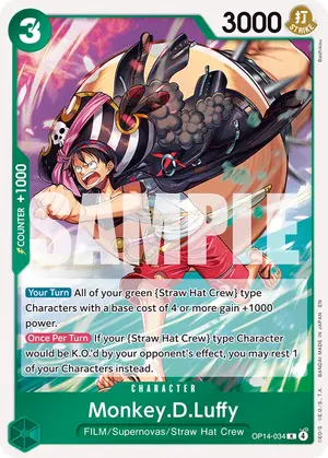 Carta Monkey.D.Luffy OP14-034