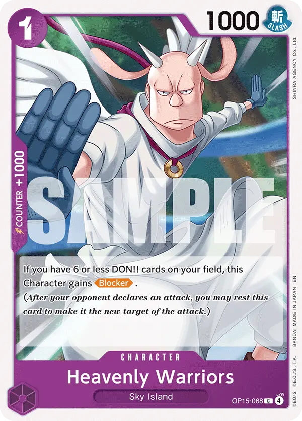 Carta Heavenly Warriors OP15-068