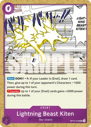 Carta Lightning Beast Kiten OP15-076