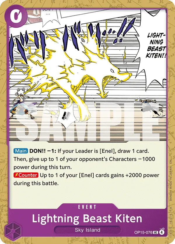 Carta Lightning Beast Kiten OP15-076