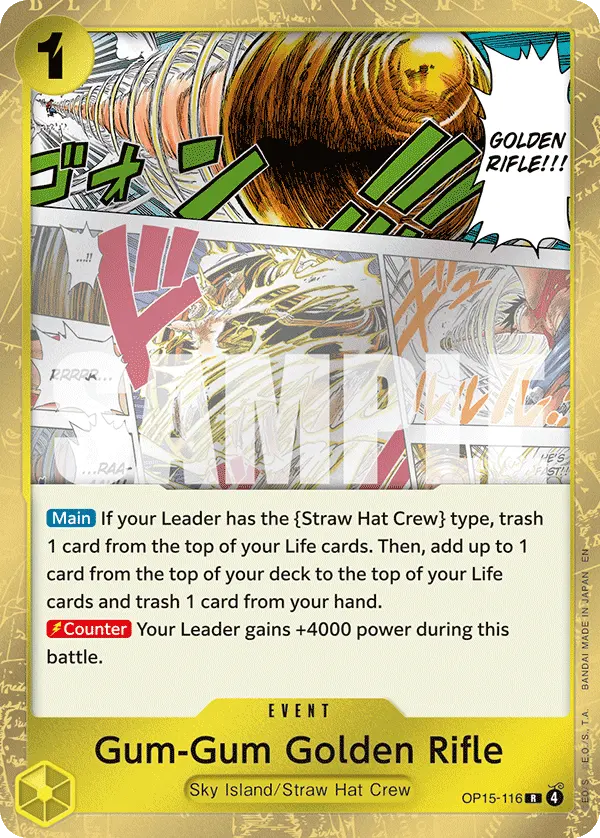 Carta Gum-Gum Golden Rifle OP15-116