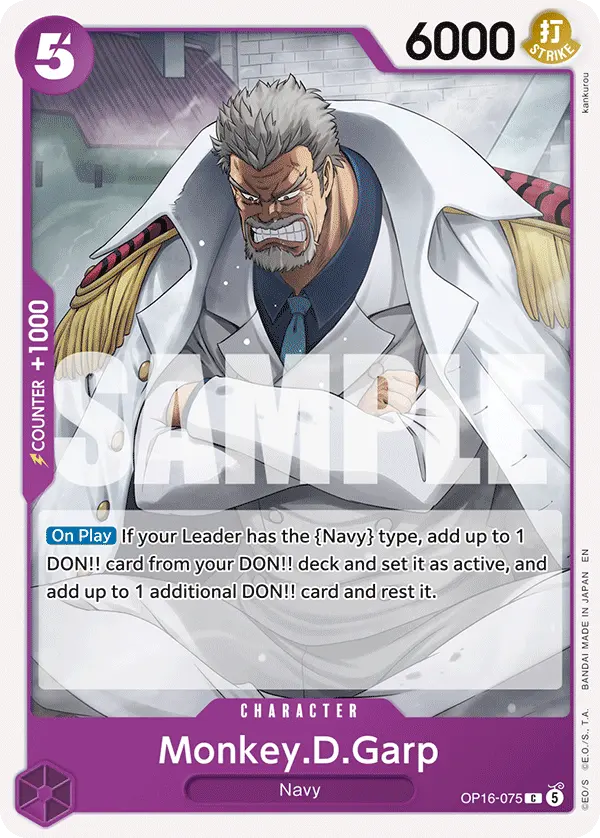 Monkey.D.Garp OP16-075 card