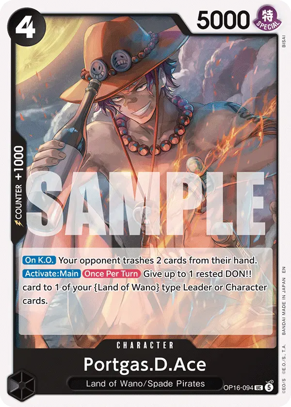 Carta Portgas.D.Ace OP16-094