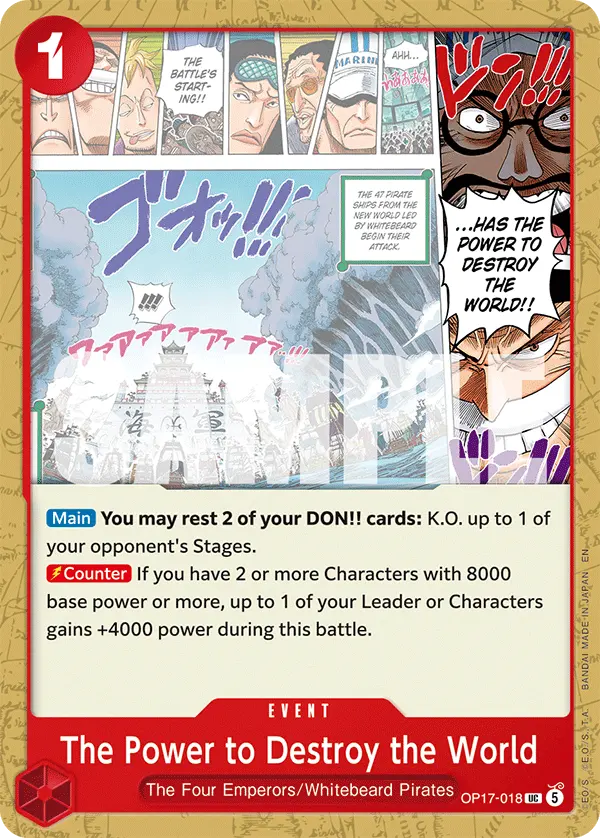 Carta The Power to Destroy the World OP17-018