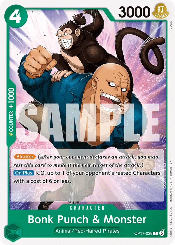 Bonk Punch & Monster OP17-028 card