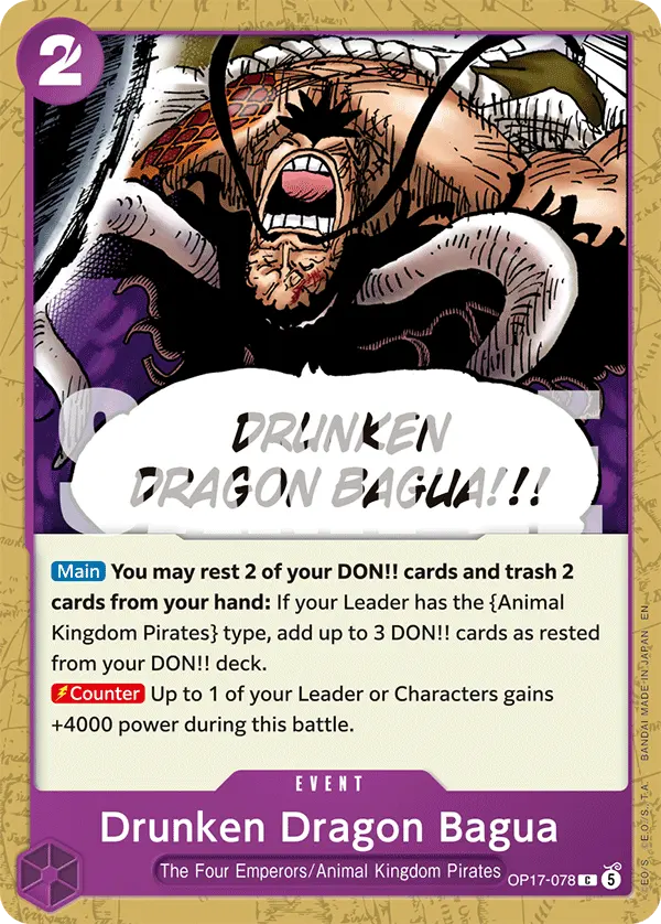 Carta Drunken Dragon Bagua OP17-078