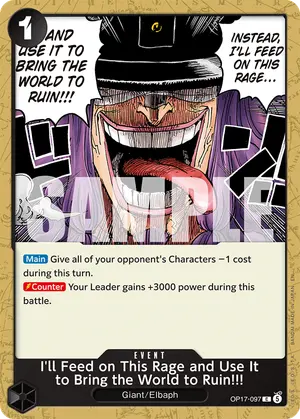 Carta I'll Feed on This Rage and Use It to Bring the World to Ruin!!! OP17-097
