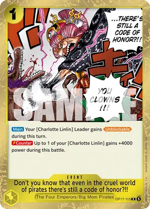 Carta Don't you know that even in the cruel world of pirates there's still a code of honor?!! OP17-115