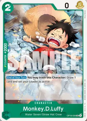 Carta Monkey.D.Luffy OP18-036, versión Normal