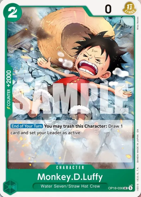 Carta Monkey.D.Luffy OP18-036