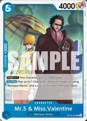 Carta Mr.5 & Miss.Valentine OP18-052