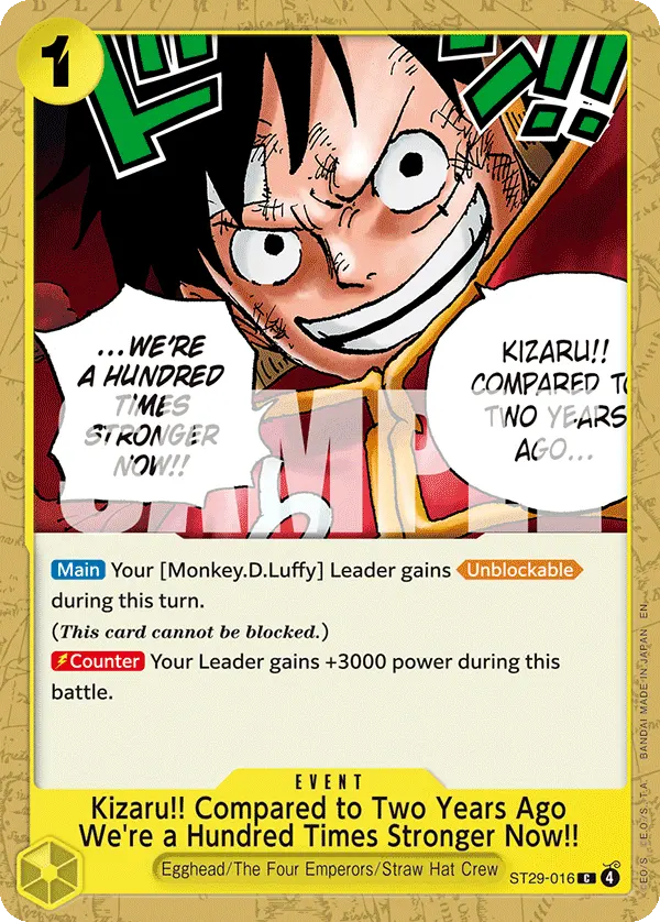 Carta Kizaru!! Compared to Two Years Ago We're a Hundred Times Stronger Now!! ST29-016