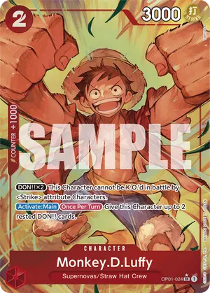 Carta Monkey.D.Luffy OP01-024, versión Arte alternativo