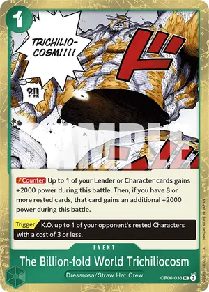 Carta The Billion-fold World Trichiliocosm OP06-038, versión Normal