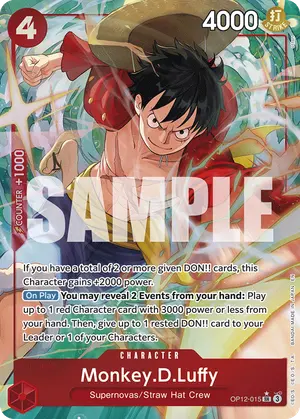 Carta Monkey.D.Luffy OP12-015, versión Arte alternativo