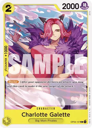 Carta Charlotte Galette OP03-107, versión Normal