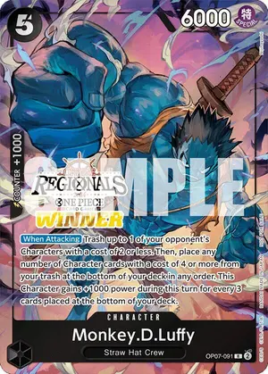 Carta Monkey.D.Luffy OP07-091, versión Arte alternativo