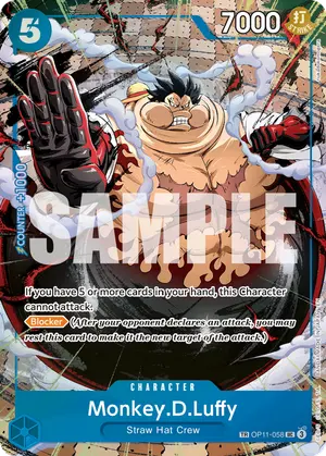 Carta Monkey.D.Luffy OP11-058, versión Treasure Rare
