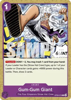 Carta Gum-Gum Giant OP09-078, versión Normal