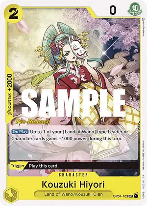 Carta Kouzuki Hiyori OP04-103, versión Promo