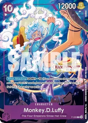 Carta Monkey.D.Luffy P-099, versión Promo