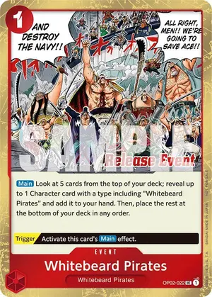 Carta Whitebeard Pirates OP02-022, versión Promo