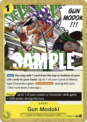 Carta Gun Modoki OP04-115, versión Promo