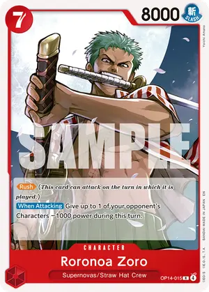 Carta Roronoa Zoro OP14-015, versión Normal