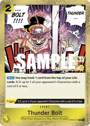 Carta Thunder Bolt OP03-121, versión Promo