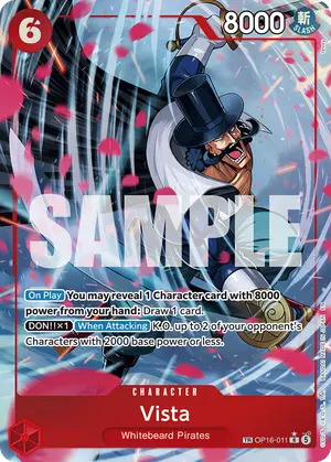 Carta Vista OP16-011, versión Treasure Rare