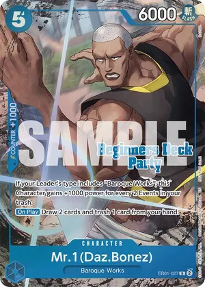 Carta Mr.1(Daz.Bonez) EB01-027, versión Promo