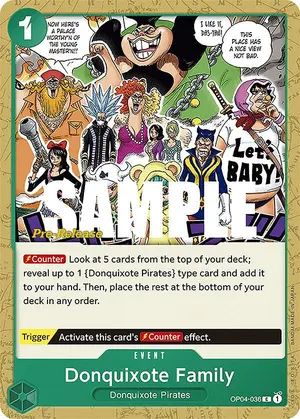 Carta Donquixote Family OP04-036, versión Promo
