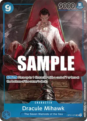 Carta Dracule Mihawk OP01-070, versión Arte alternativo