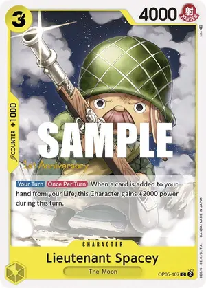 Carta Lieutenant Spacey OP05-107, versión Promo