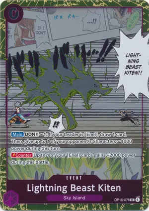 Carta Lightning Beast Kiten OP15-076, versión Arte alternativo