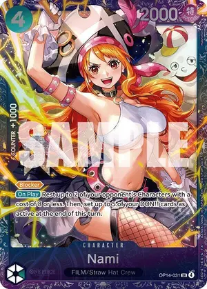 Carta Nami OP14-031, versión Arte alternativo