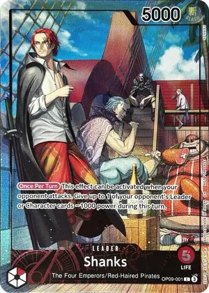 Carta Shanks OP09-001, versión Arte alternativo