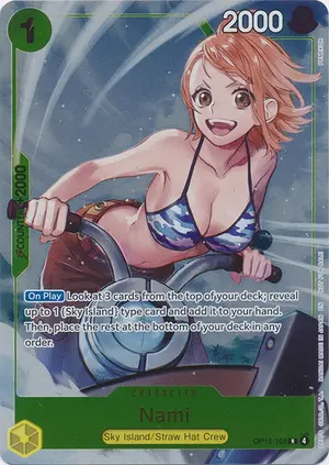 Carta Nami OP15-108, versión Arte alternativo