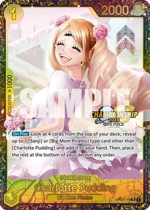 Carta Charlotte Pudding OP03-112, versión Arte alternativo