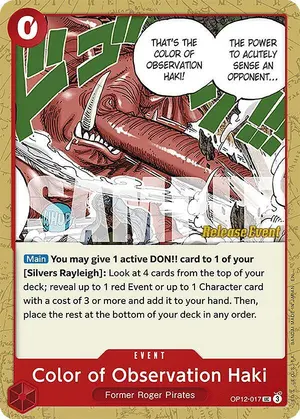 Carta Color of Observation Haki OP12-017, versión Promo