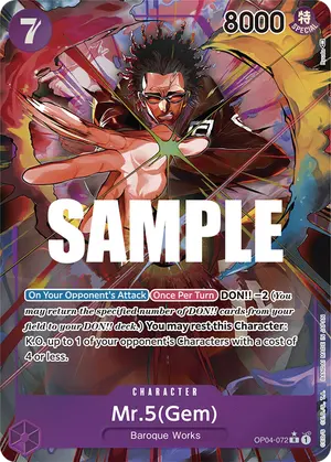 Carta Mr.5(Gem) OP04-072, versión Arte alternativo