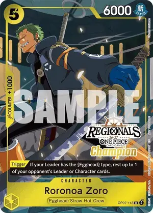 Carta Roronoa Zoro OP07-113, versión Arte alternativo