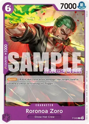 Carta Roronoa Zoro P-045, versión Promo