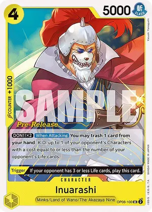 Carta Inuarashi OP06-100, versión Promo