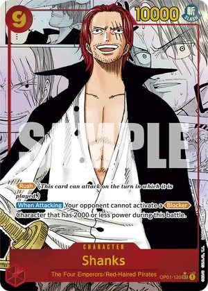 Carta Shanks OP01-120, versión Manga