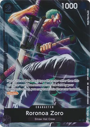 Carta Roronoa Zoro OP15-094, versión Arte alternativo