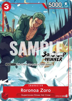 Carta Roronoa Zoro ST01-013, versión Arte alternativo