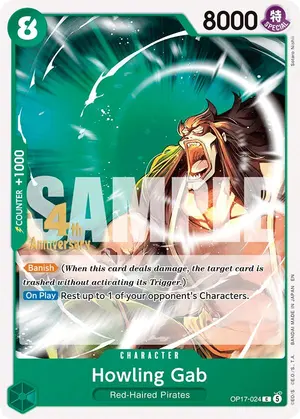 Carta Howling Gab OP17-024, versión Promo