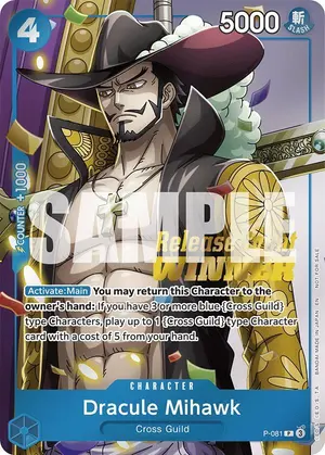 Carta Dracule Mihawk P-081, versión Arte alternativo
