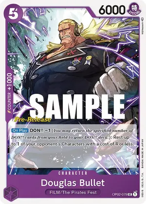 Carta Douglas Bullet OP02-079, versión Promo